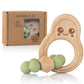 Avocado Beißring für Babys Beissring Greifring Geschenk Geburt Holzspielzeug Kauspielzeug