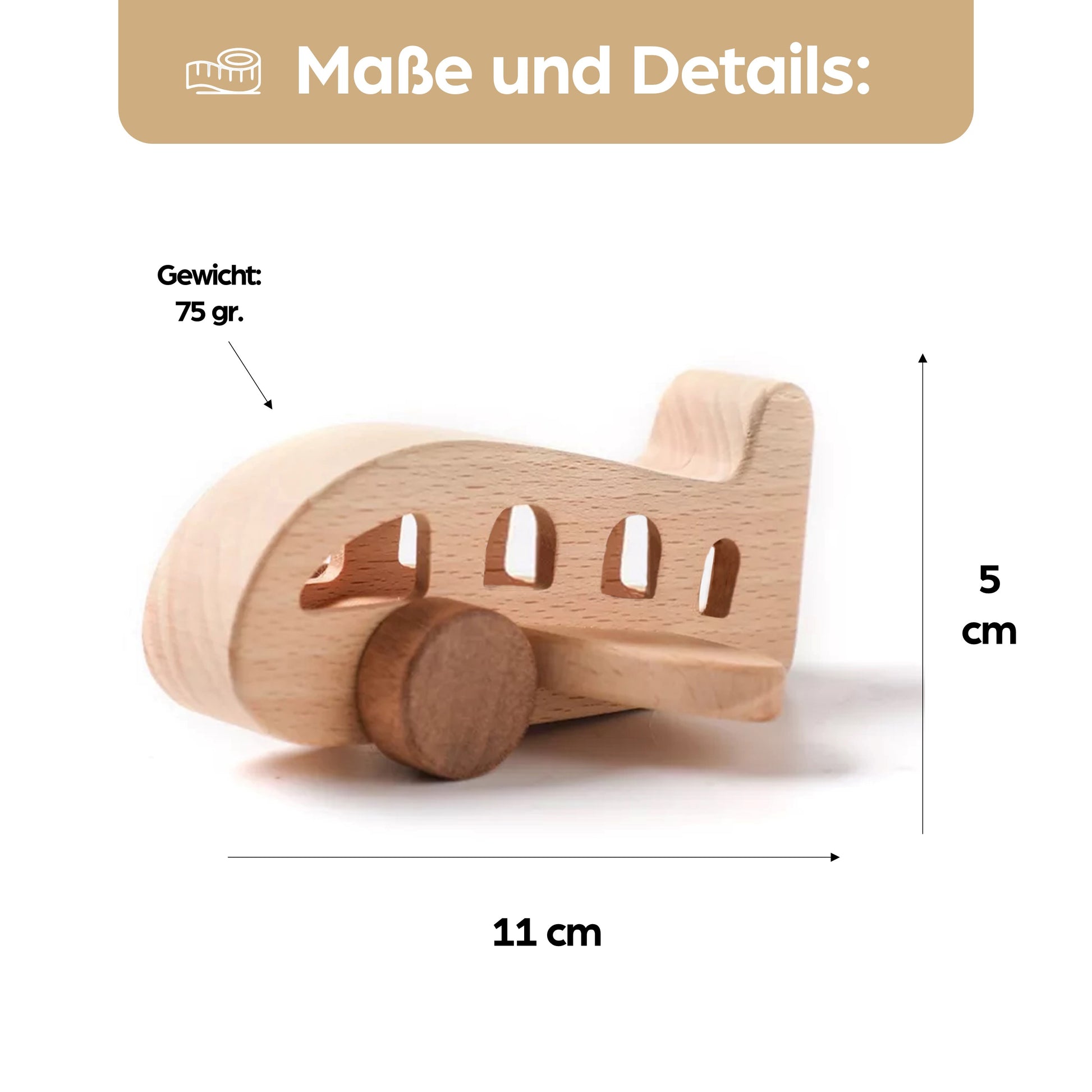 Flugzeug Holzspielzeug Spielzeug Holz für Babys Kinder Kleinkinder Geschenk Geburt Kinderspielzeug Babyspielzeug Natur