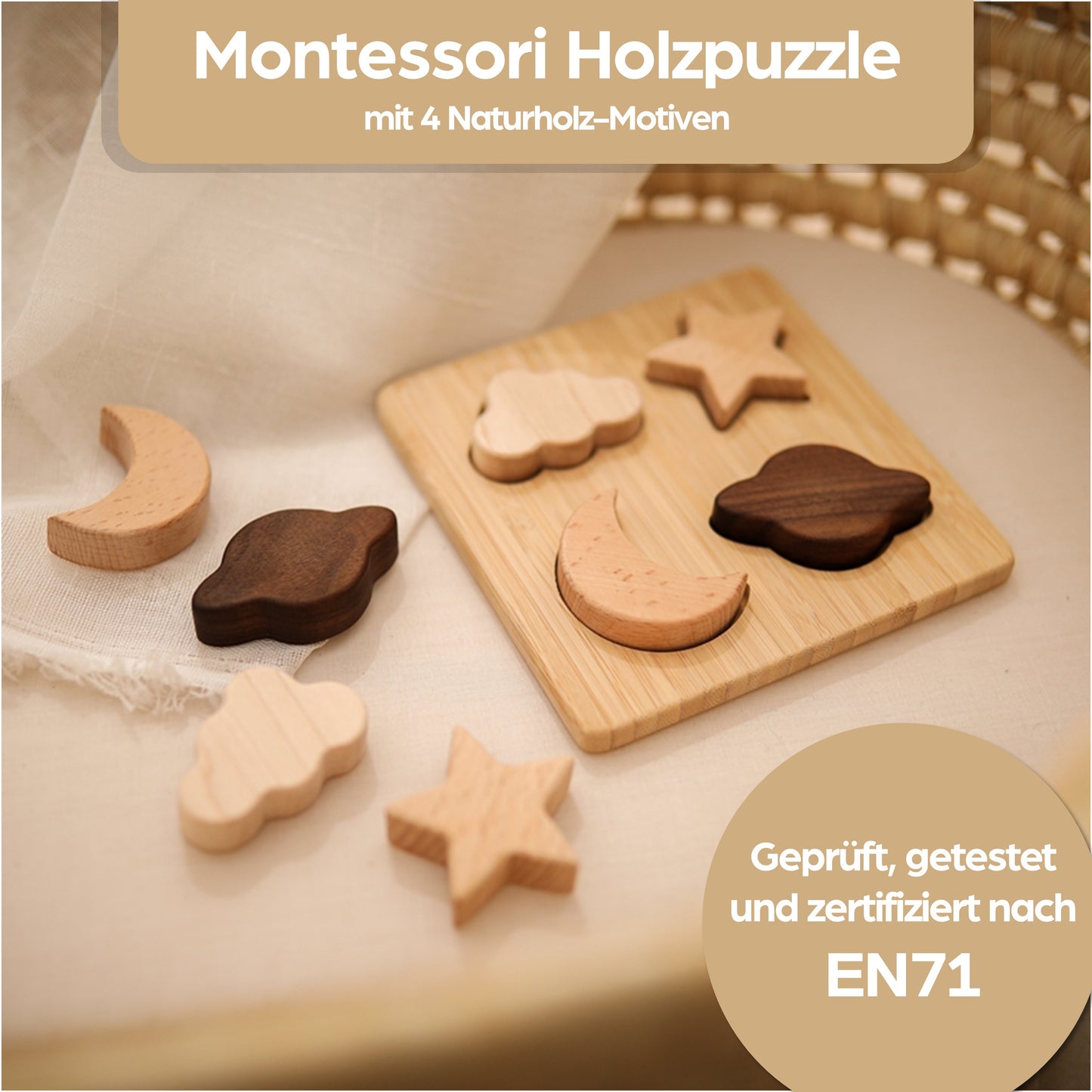 Holzpuzzle Puzzle Steckpuzzle Holzspielzeug Spielzeug Holz für Babys Kinder Kleinkinder Geschenk Geburt Kinderspielzeug Babyspielzeug Natur