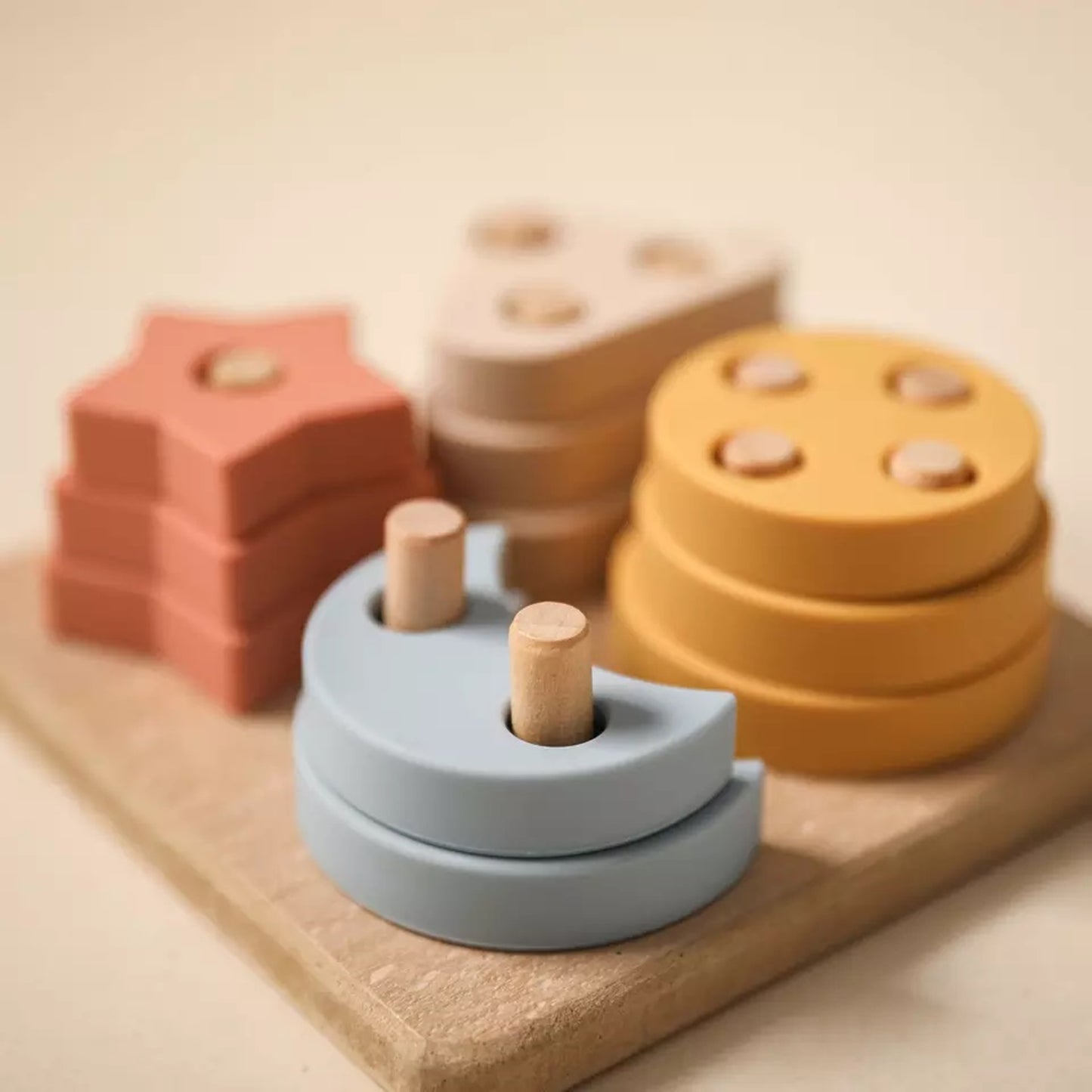 Montessori Steckpuzzle für Baby & Kinder ab 1 Jahr aus Natur-Holz mit Himmels-Motiven